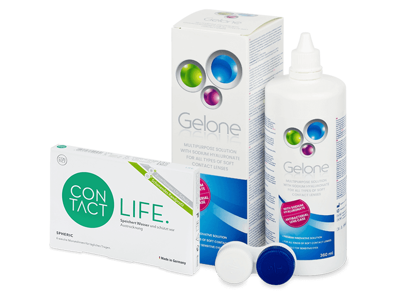 Contact Life spheric (6 db lencse) + Gelone kontaktlencse folyadék 360 ml - Kedvezményes csomag