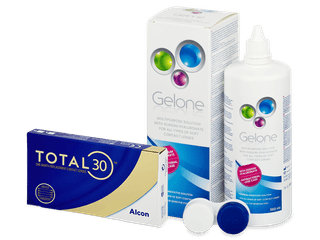 TOTAL30 (6 db lencse) + Gelone kontaktlencse folyadék 360 ml - Kedvezményes csomag