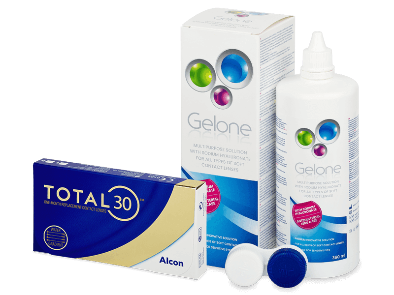 TOTAL30 (6 db lencse) + Gelone kontaktlencse folyadék 360 ml - Kedvezményes csomag