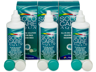 SoloCare Aqua kontaktlencse folyadék 3 x 360 ml  - Gazdaságos hármas kiszerelés - ápolószer