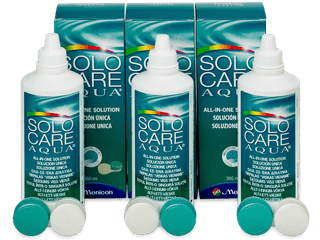 SoloCare Aqua kontaktlencse folyadék 3 x 360 ml - Gazdaságos hármas kiszerelés - ápolószer