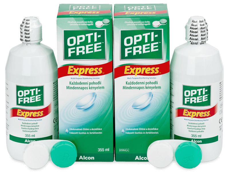 OPTI-FREE Express kontaktlencse folyadék 2 x 355 ml - Gazdaságos duo kiszerelés - ápolószer