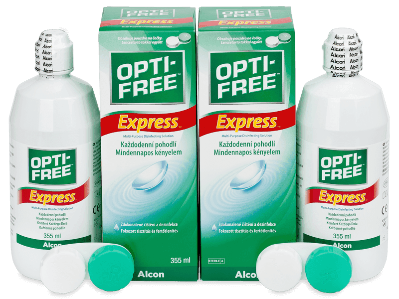 OPTI-FREE Express kontaktlencse folyadék 2 x 355 ml - Gazdaságos duo kiszerelés - ápolószer