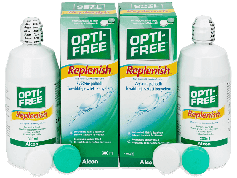 OPTI-FREE RepleniSH kontaktlencse folyadék 2 x 300 ml - Gazdaságos duo kiszerelés - ápolószer