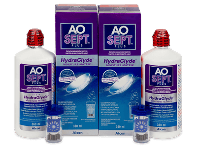 AO SEPT PLUS HydraGlyde kontaktlencse folyadék 2 x 360 ml