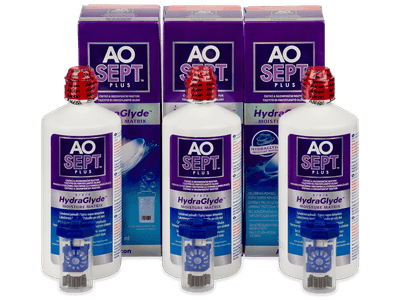 AO SEPT PLUS HydraGlyde kontaktlencse folyadék 3 x 360 ml