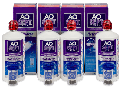 AO SEPT PLUS HydraGlyde kontaktlencse folyadék 4 x 360 ml