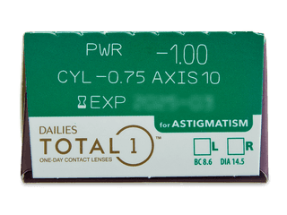 Dailies TOTAL1 for Astigmatism (30 db lencse) - Paraméterek előnézete