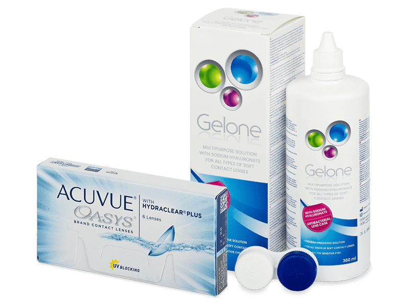 Acuvue Oasys (6 db lencse) + Gelone kontaktlencse folyadék 360 ml - Kedvezményes csomag