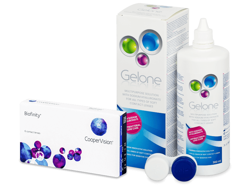 Biofinity (6 db lencse) + Gelone kontaktlencse folyadék 360 ml - Kedvezményes csomag