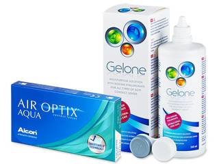 Air Optix Aqua (6 db lencse) + 360 ml Gelone ápolószer - Kedvezményes csomag