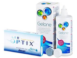 Air Optix Aqua (6 db lencse) + 360 ml Gelone ápolószer - Korábbi csomagolás