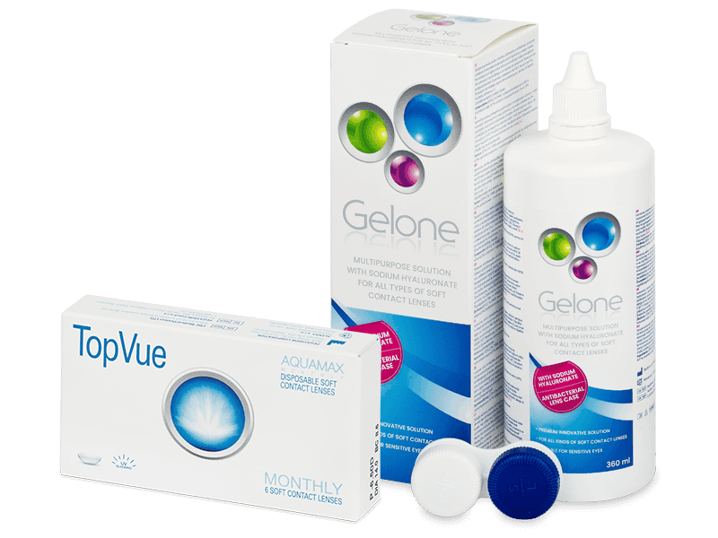 TopVue Monthly (6 db lencse) + Gelone kontaktlencse folyadék 360 ml - Kedvezményes csomag