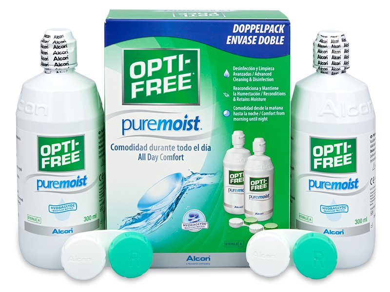OPTI-FREE PureMoist kontaktlencse folyadék 2 x 300 ml  - Gazdaságos duo kiszerelés - ápolószer