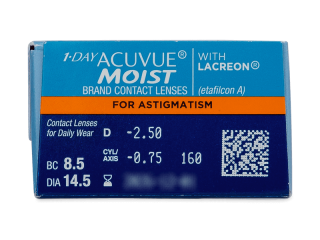 1 Day Acuvue Moist for Astigmatism (30 db lencse) - Paraméterek előnézete