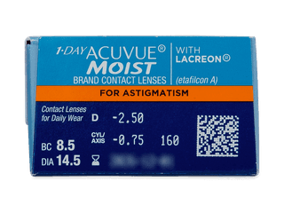 1 Day Acuvue Moist for Astigmatism (30 db lencse) - Paraméterek előnézete