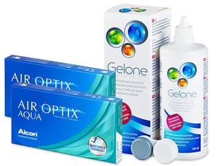 Air Optix Aqua (2x3 db lencse) + 360 ml Gelone ápolószer